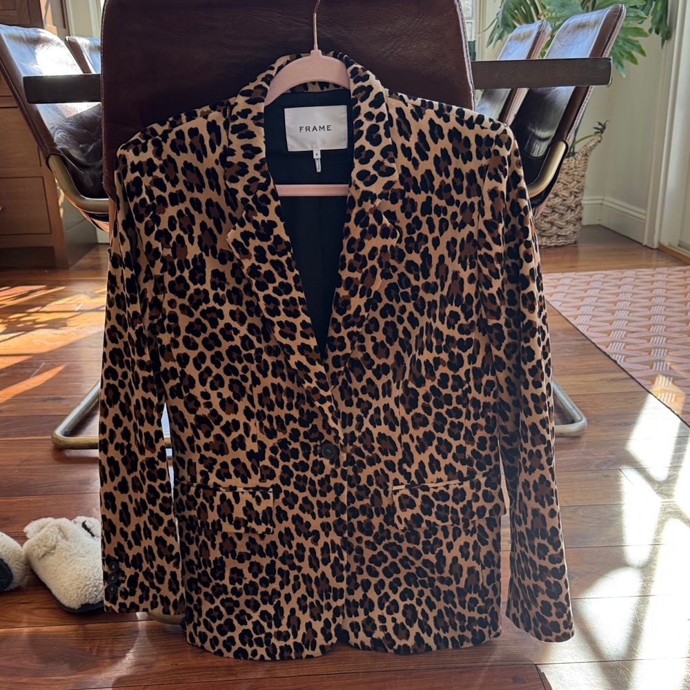 Frame Denim Leopard Print Women's Blazer